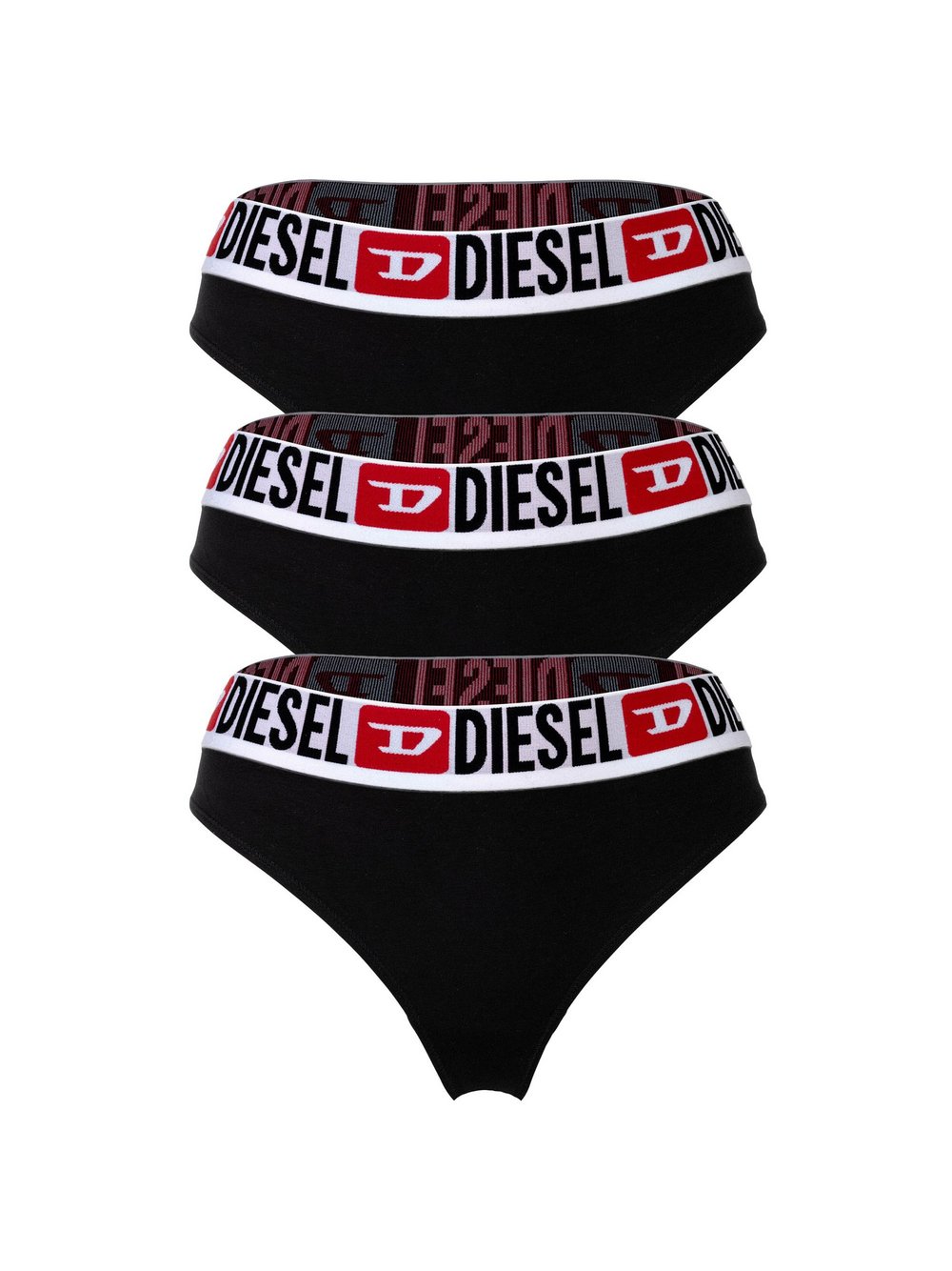Diesel String 3er Pack Damen Baumwolle schwarz, L