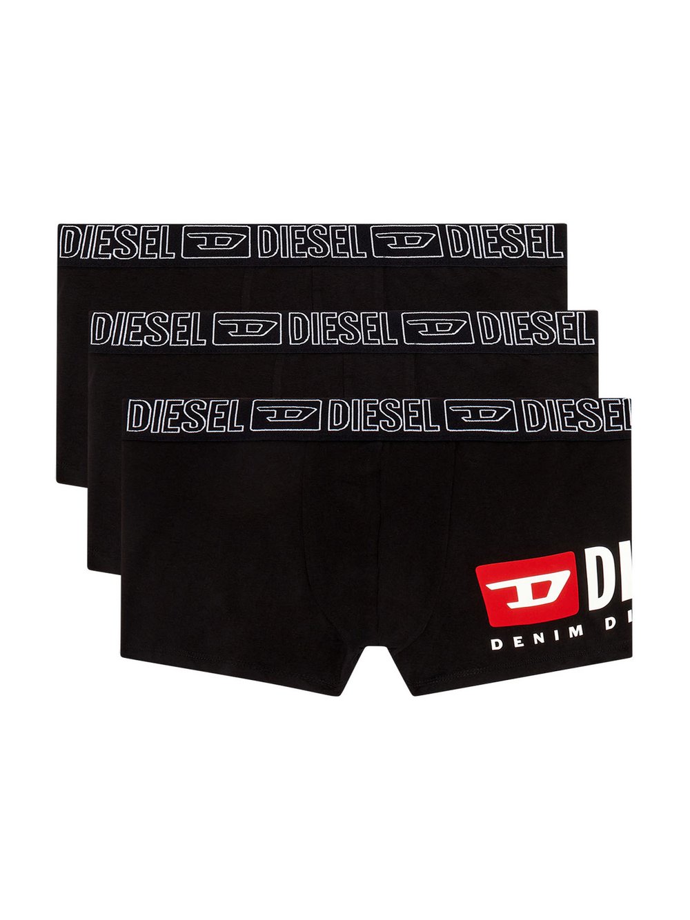 Diesel Boxershort 3er Pack Herren Baumwolle schwarz gemustert, M