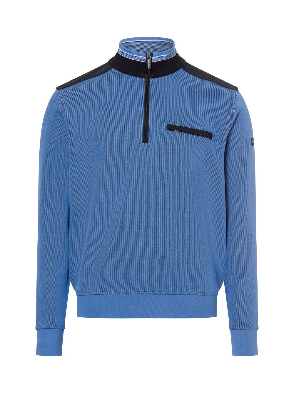 Bugatti Sweatshirt Herren Baumwolle blau strukturiert, L