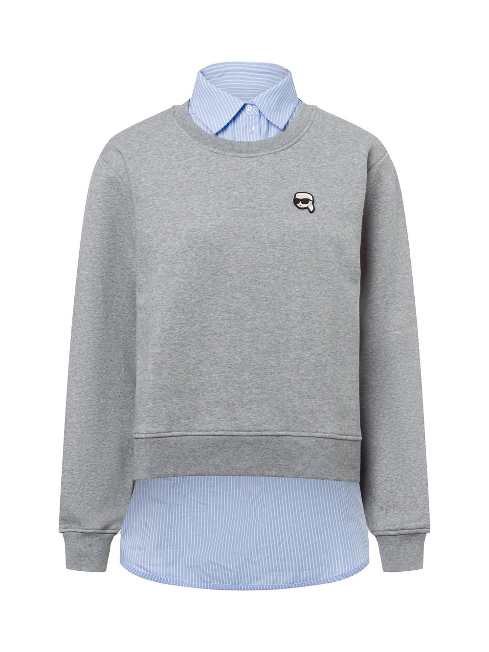 KARL LAGERFELD Sweatshirt Damen Baumwolle grau meliert, L