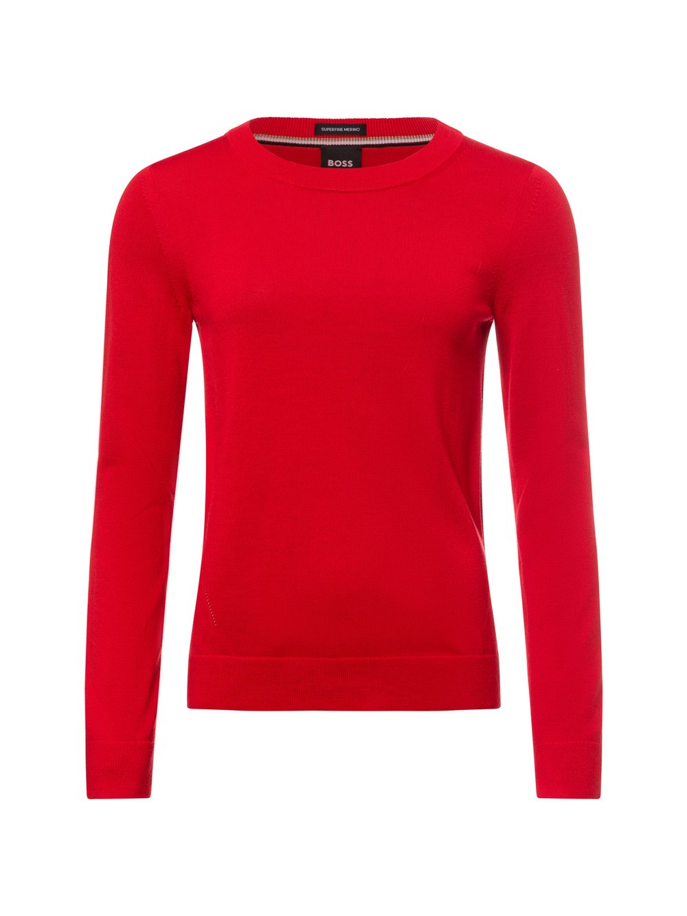 BOSS Strickpullover Damen Schurwolle rot, S