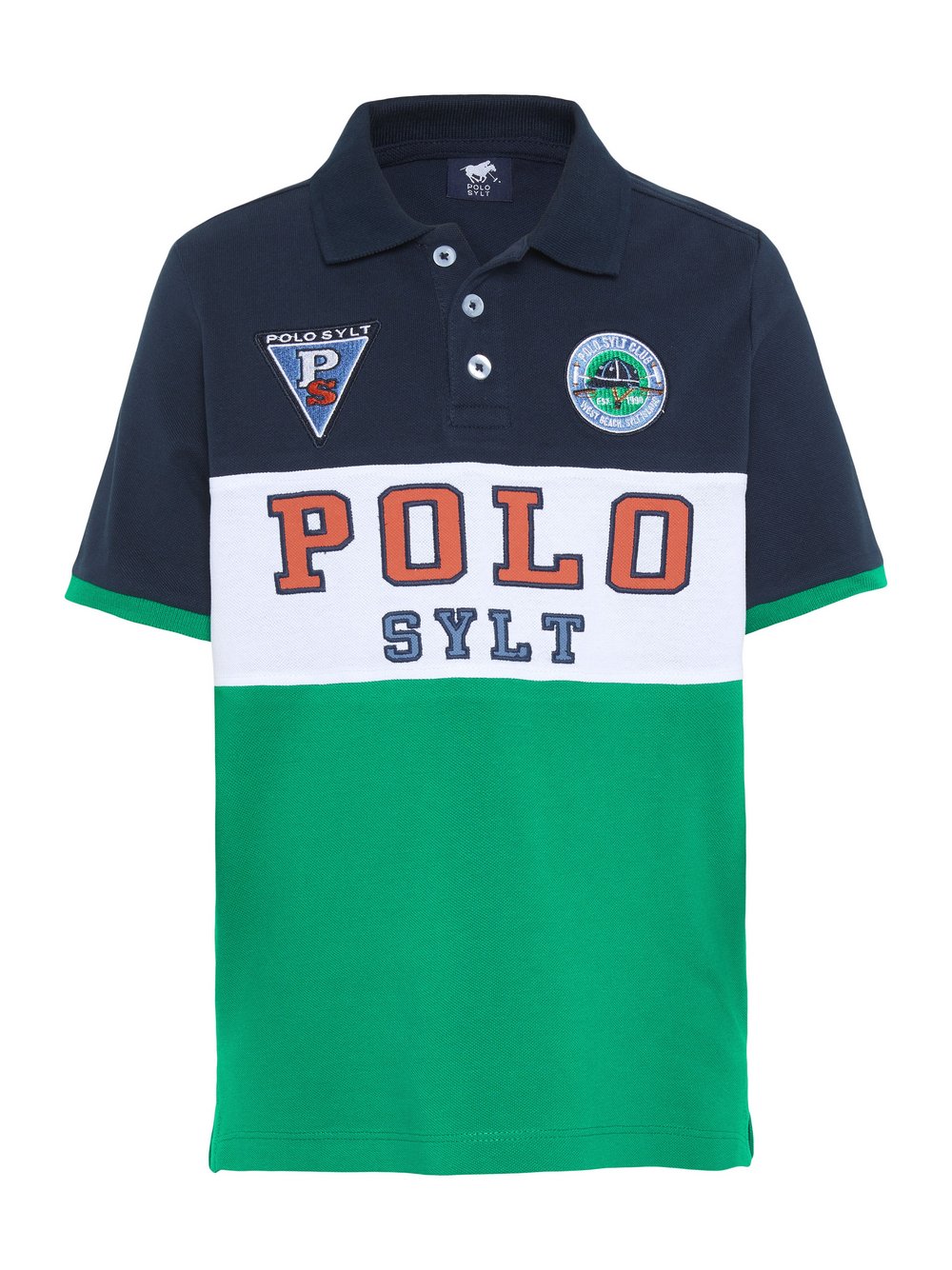 Polo Sylt Polo Jungen Baumwolle grün bedruckt, 134