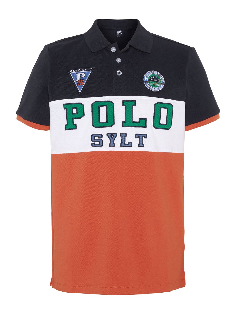 Polo Sylt Polo Jungen Baumwolle orange bedruckt, 134