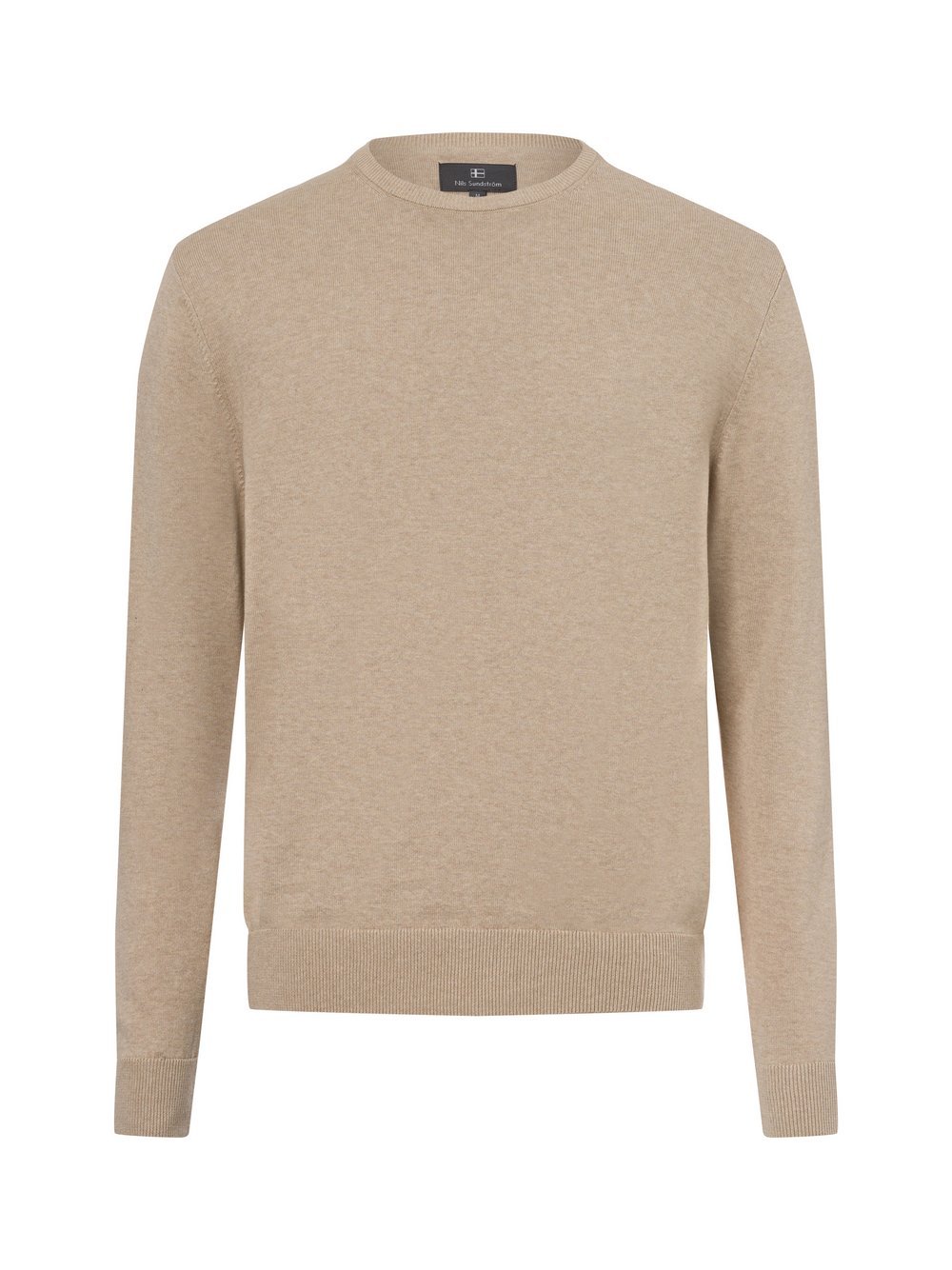 Nils Sundström Pullover Herren Baumwolle beige, XXXL