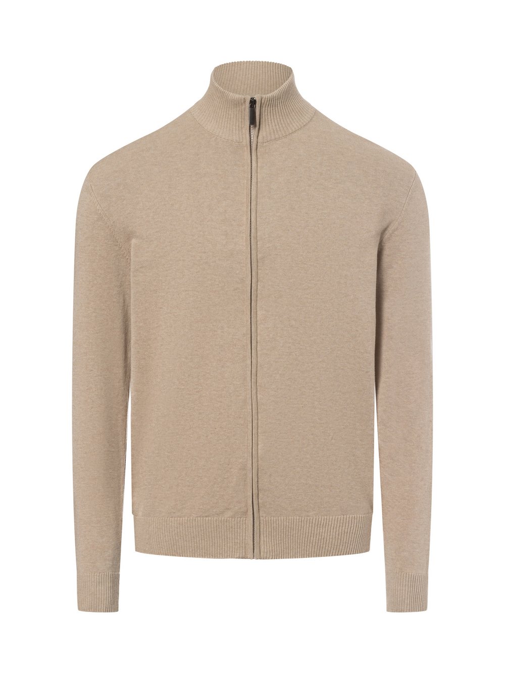 Nils Sundström Strickjacke Herren Baumwolle beige meliert, L