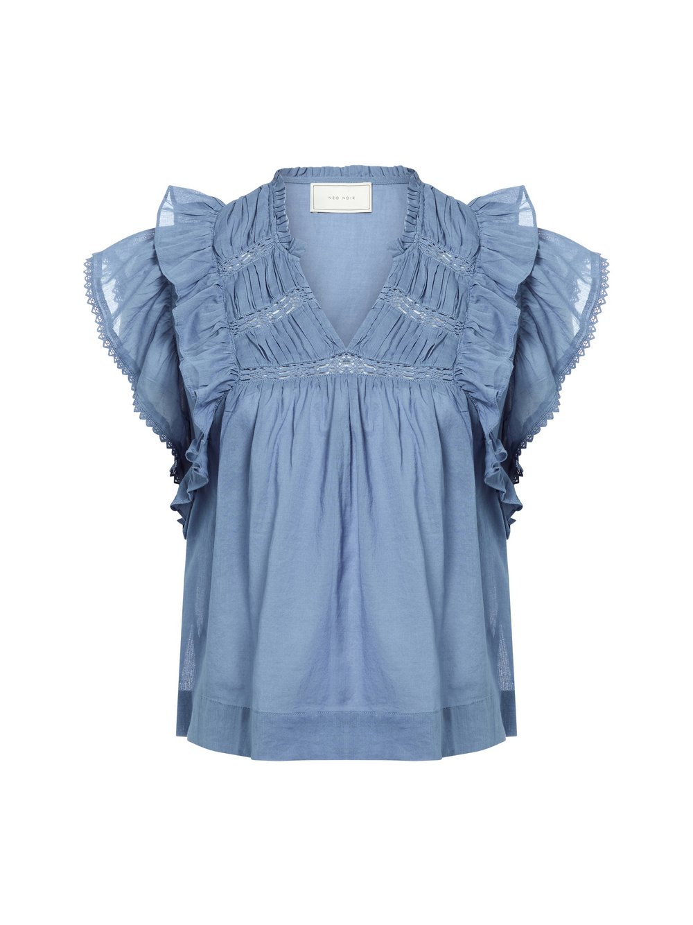 Neo Noir Blusentop Damen Baumwolle blau, 36
