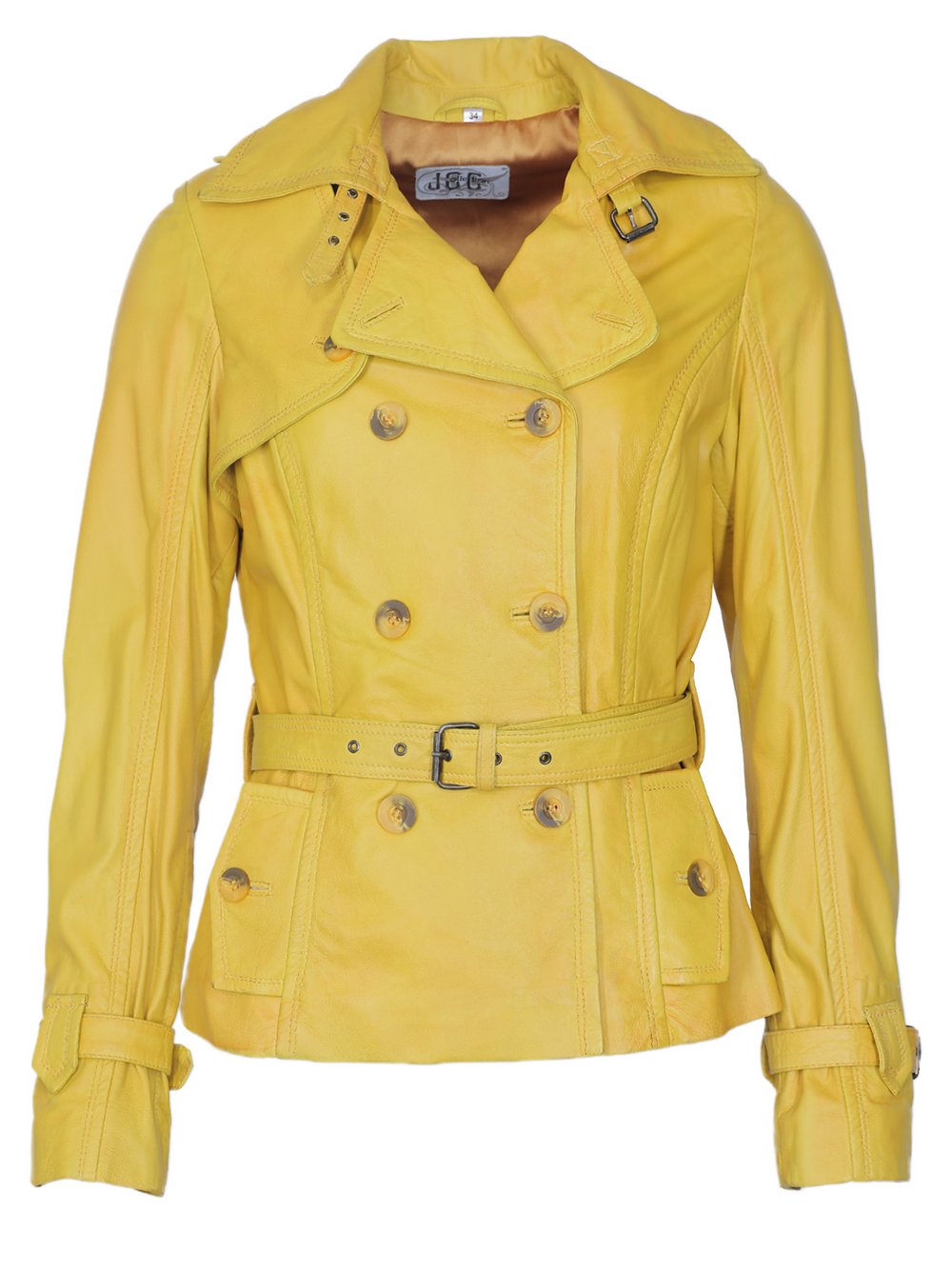 JCC Lederjacke Damen gelb, 34