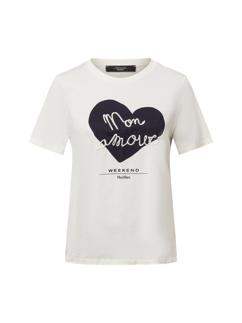 Weekend Max Mara T-Shirt Damen Baumwolle weiß bedruckt, S