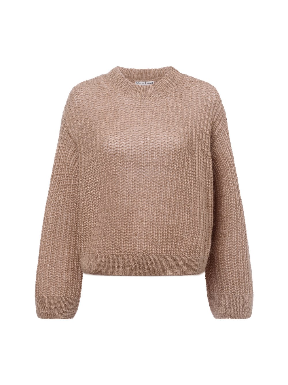 Marie Lund Strickpullover aus Wolle-Mix Damen beige strukturiert, M/L