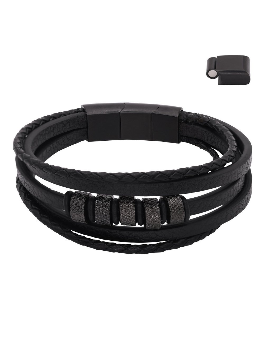 Heideman Armband Herren Edelstahl schwarz, 19