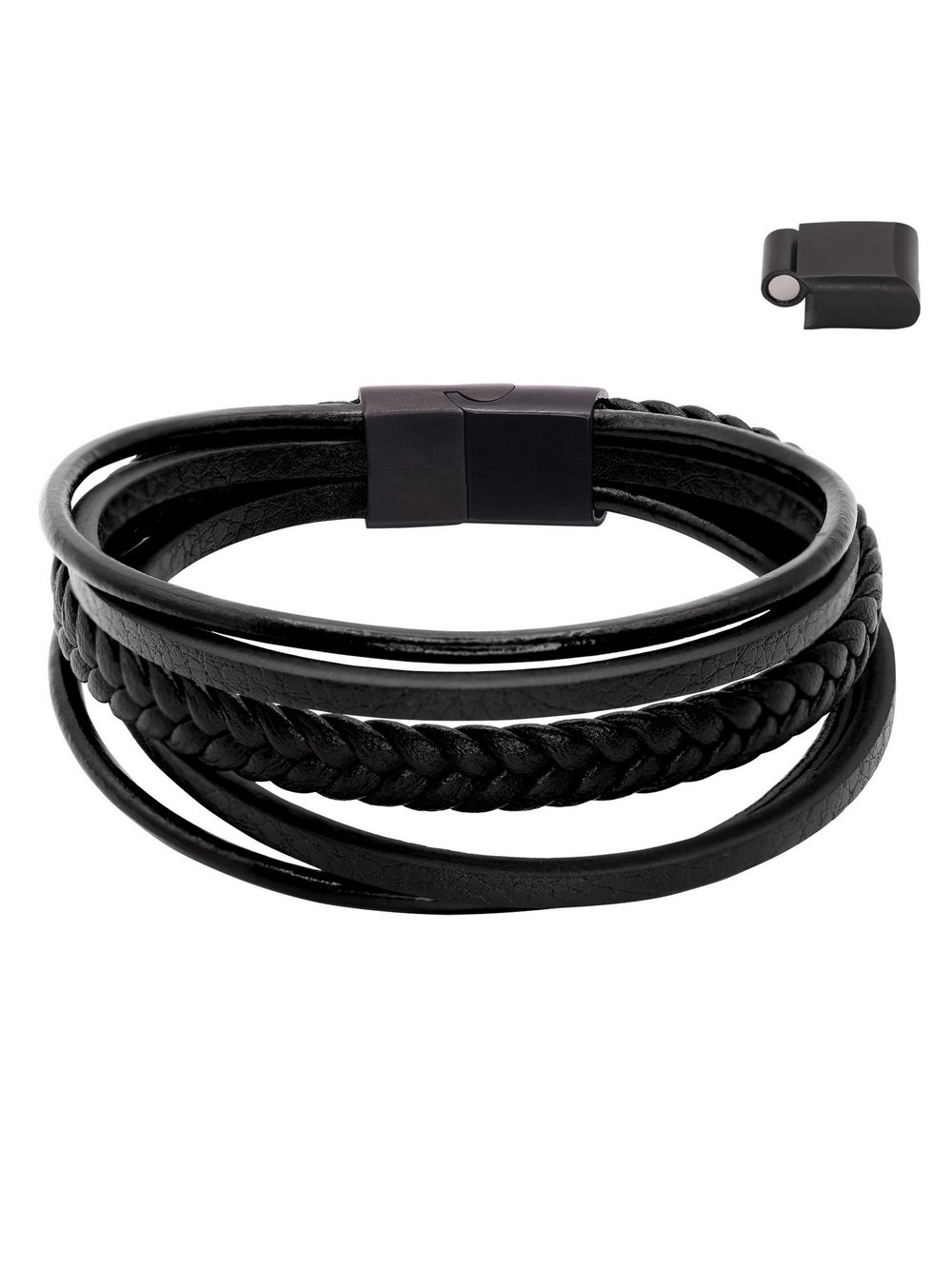 Heideman Lederarmband Herren schwarz, 21