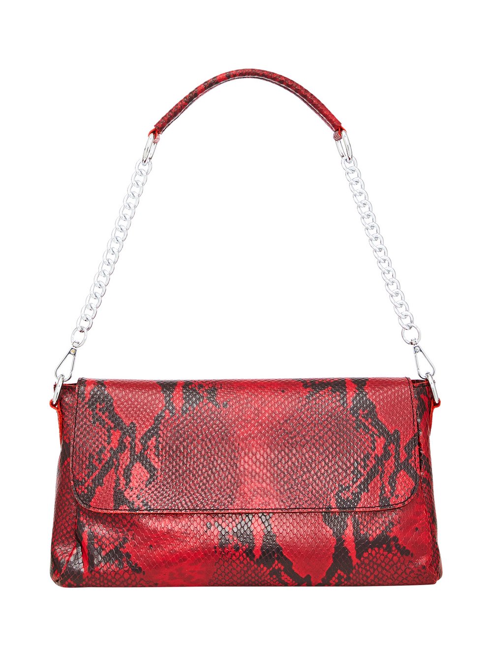 Faina Schultertaschen Damen Leder rot gemustert, ONE SIZE