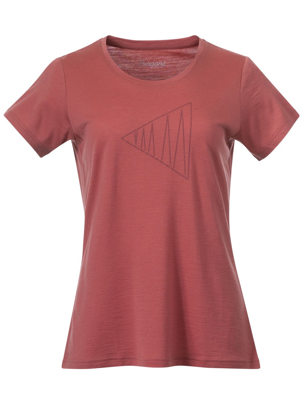 Bergans of Norway Kurzarm T-Shirt Damen Wolle rot bedruckt, S