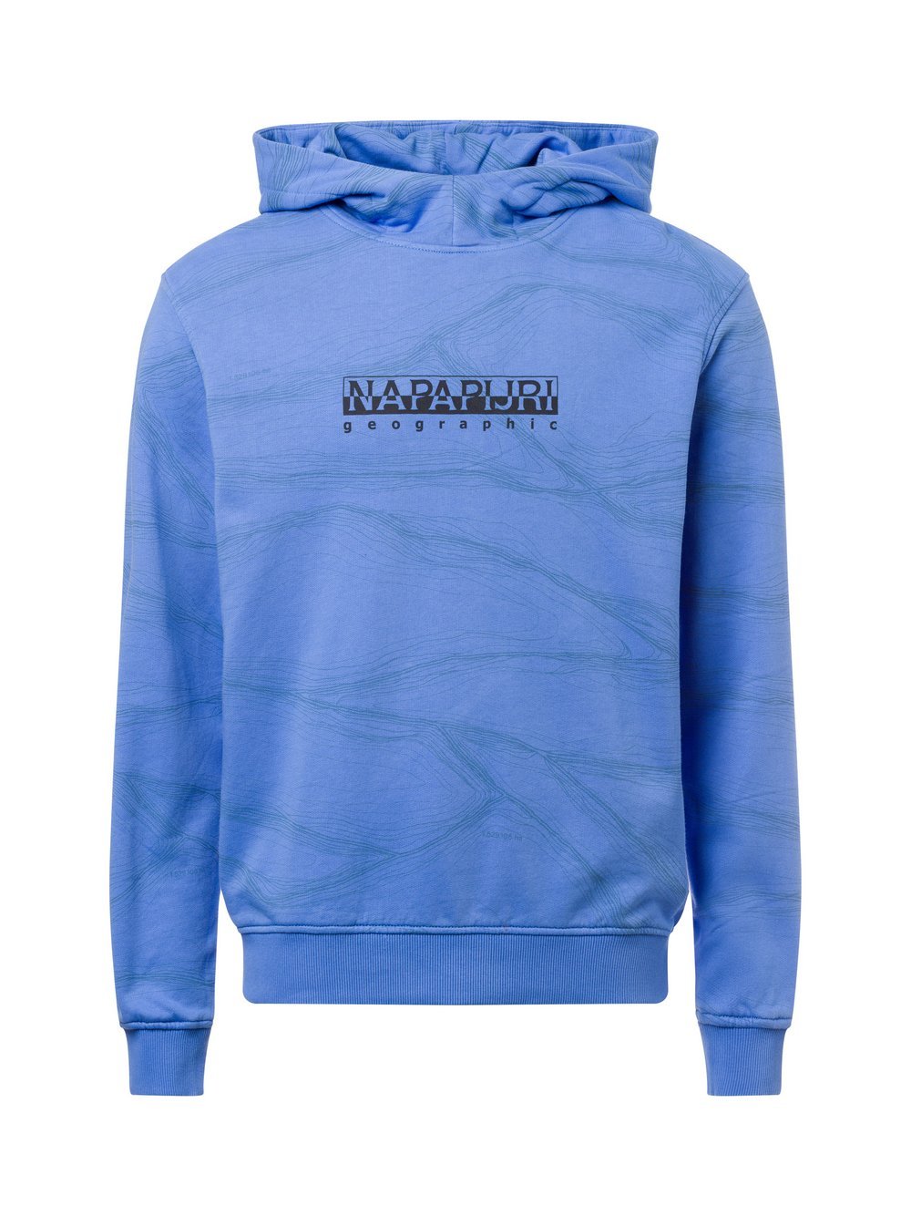 Napapijri Kapuzenpullover Herren Baumwolle blau bedruckt, M