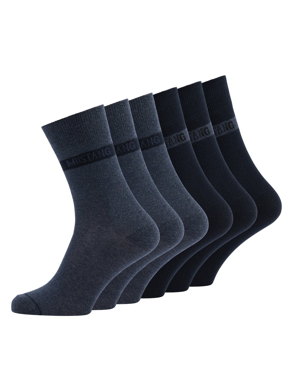Thumbnail - Mustang Midi Socken im 6er-Pack Herren Baumwolle blau, 43-46