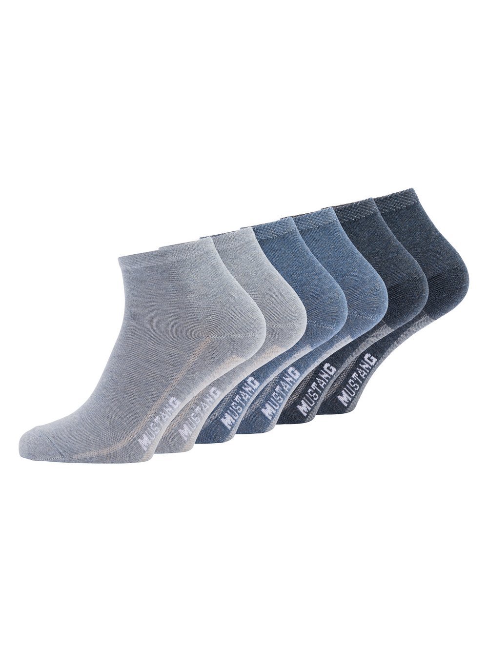 Mustang 6er Pack Ankle Socken Damen Baumwolle grau, 35-38