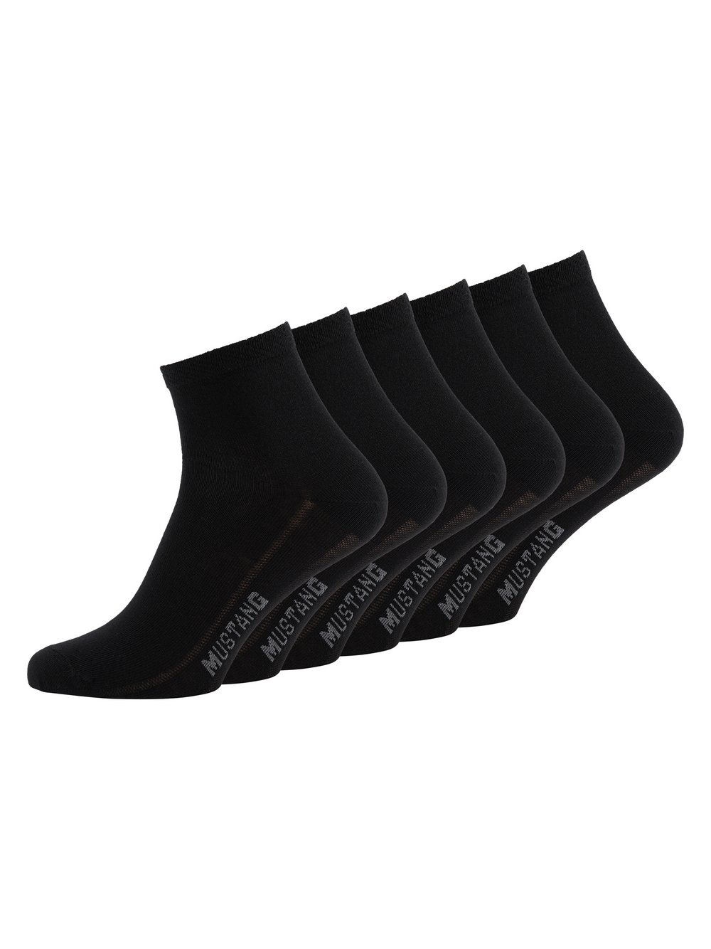 Mustang 6er Pack Ankle Socken Damen Baumwolle schwarz, 39-42