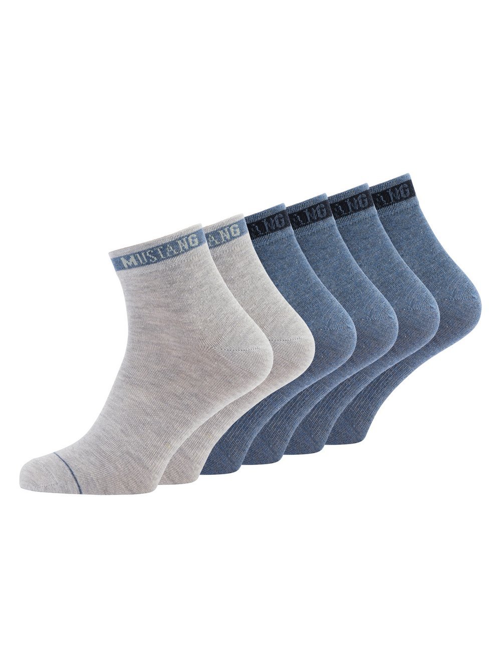 Mustang 6er Pack Midi Socken Herren Baumwolle blau, 39-42