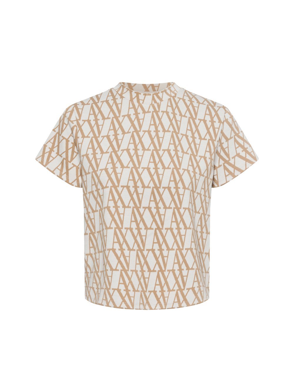 Armani Exchange Kurzarm-Pullover Damen beige gemustert, M