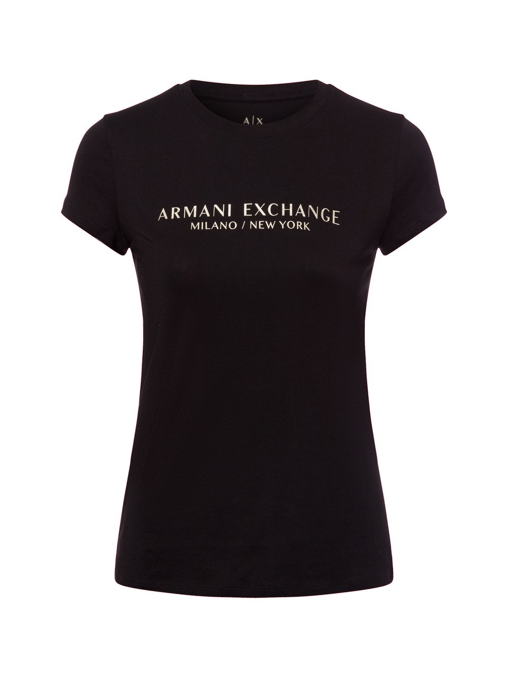 Armani Exchange T-Shirt Damen Baumwolle schwarz bedruckt, XS
