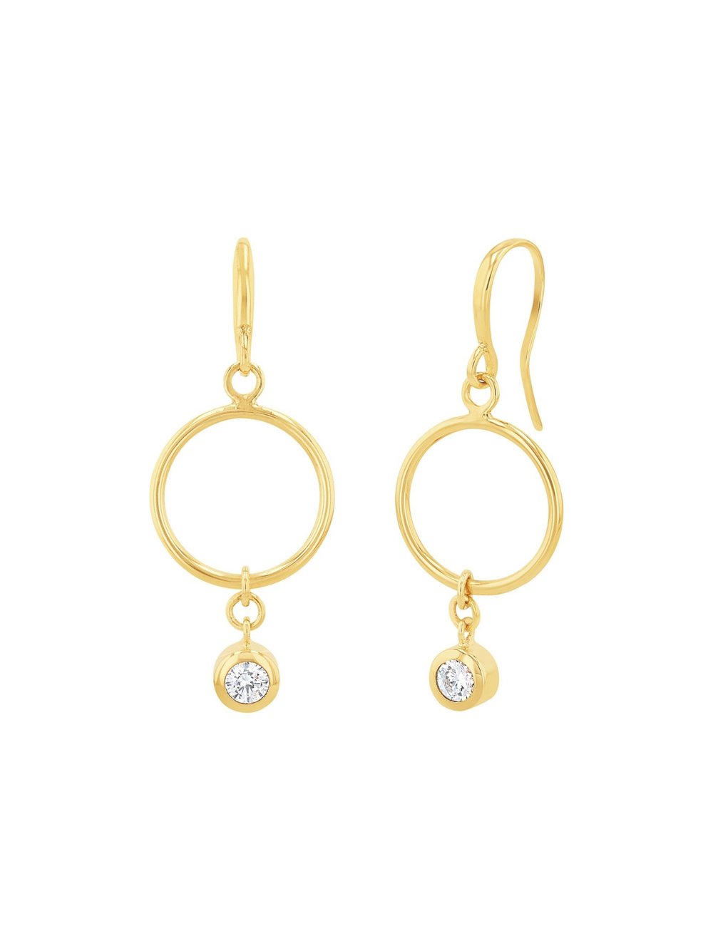 amor Ohrhänger Damen Sterlingsilber gold, ONE SIZE