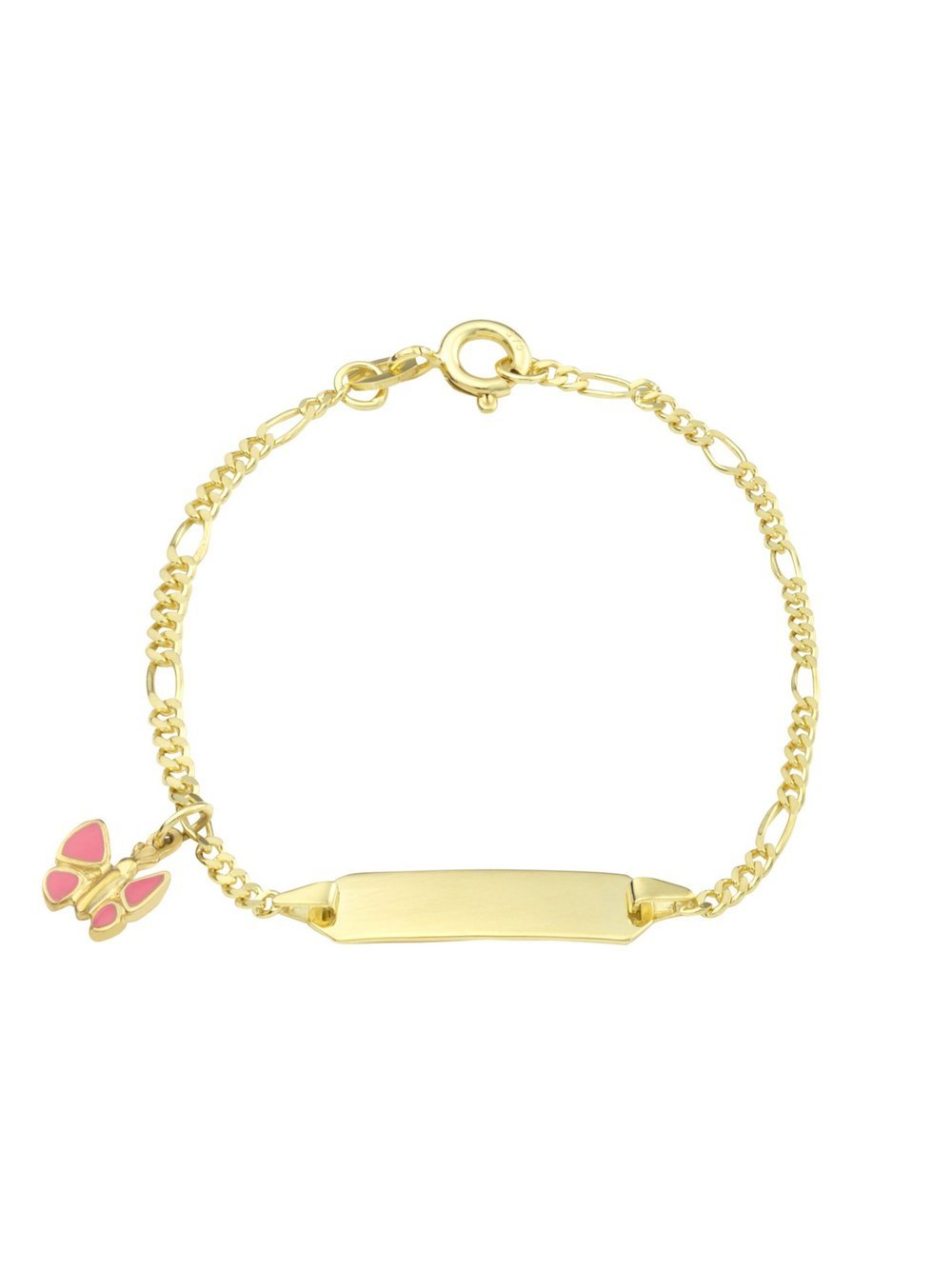 amor Identarmband Mädchen Gelbgold rosa, 14