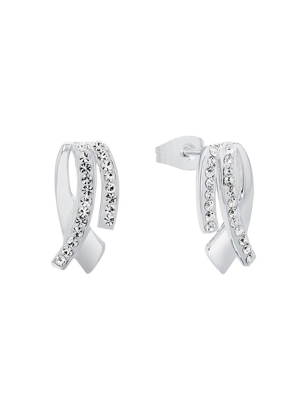 amor Ohrstecker Damen Edelstahl silber, ONE SIZE