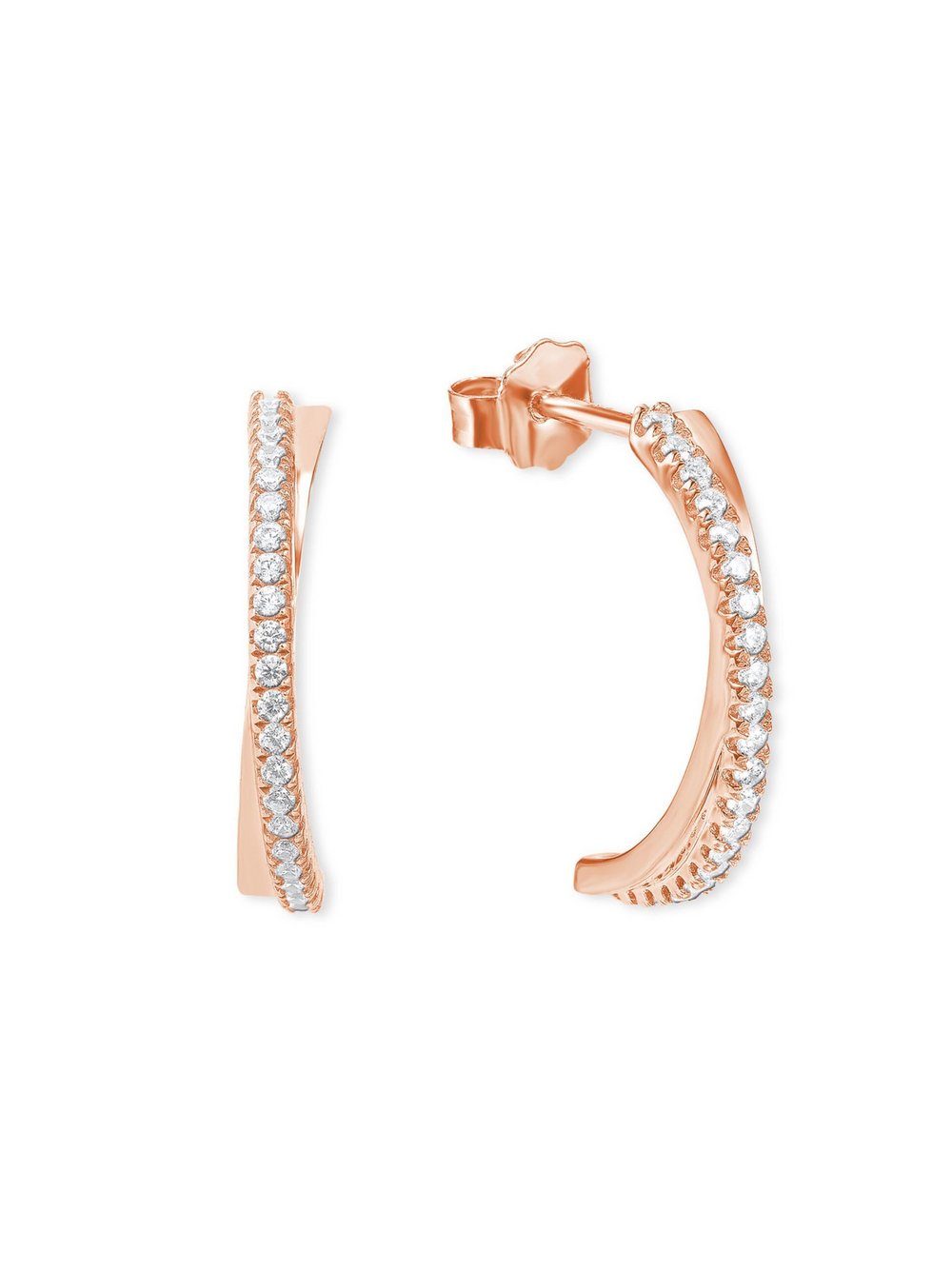 amor Creolen Damen Sterlingsilber roségold, ONE SIZE