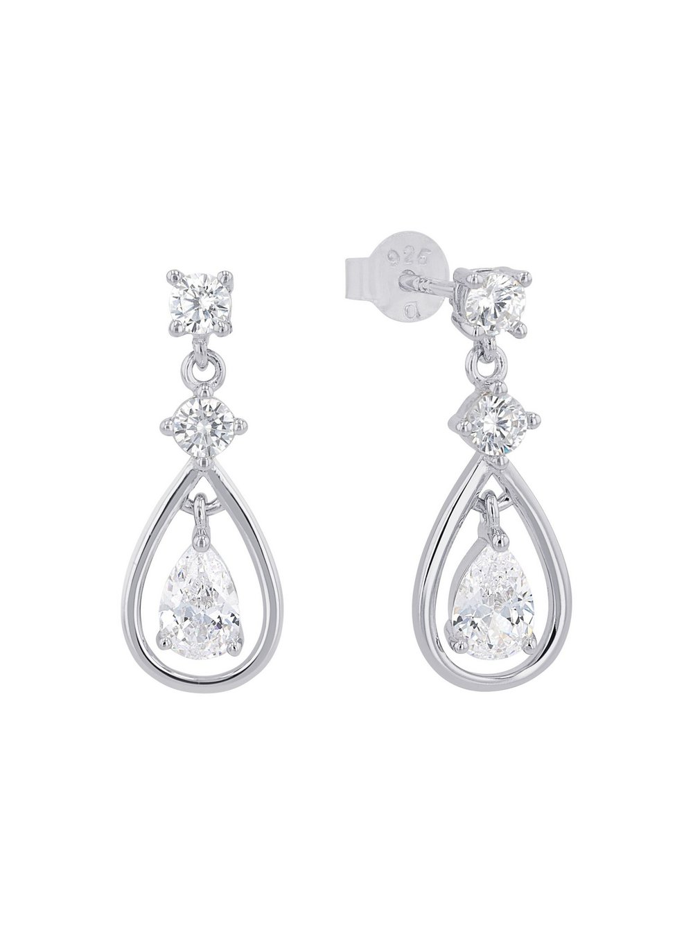 amor Ohrhänger Damen Sterlingsilber silber, ONE SIZE