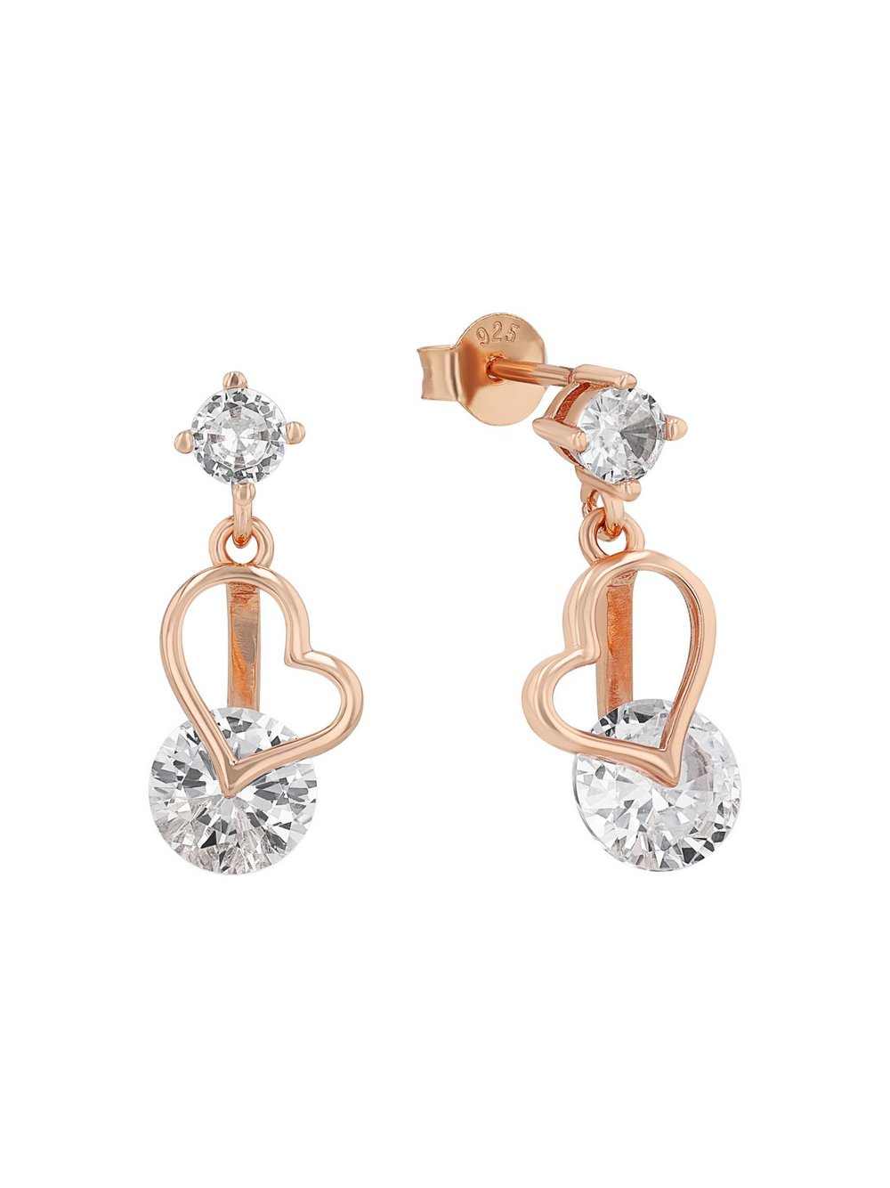 amor Ohrhänger Damen Sterlingsilber roségold, ONE SIZE