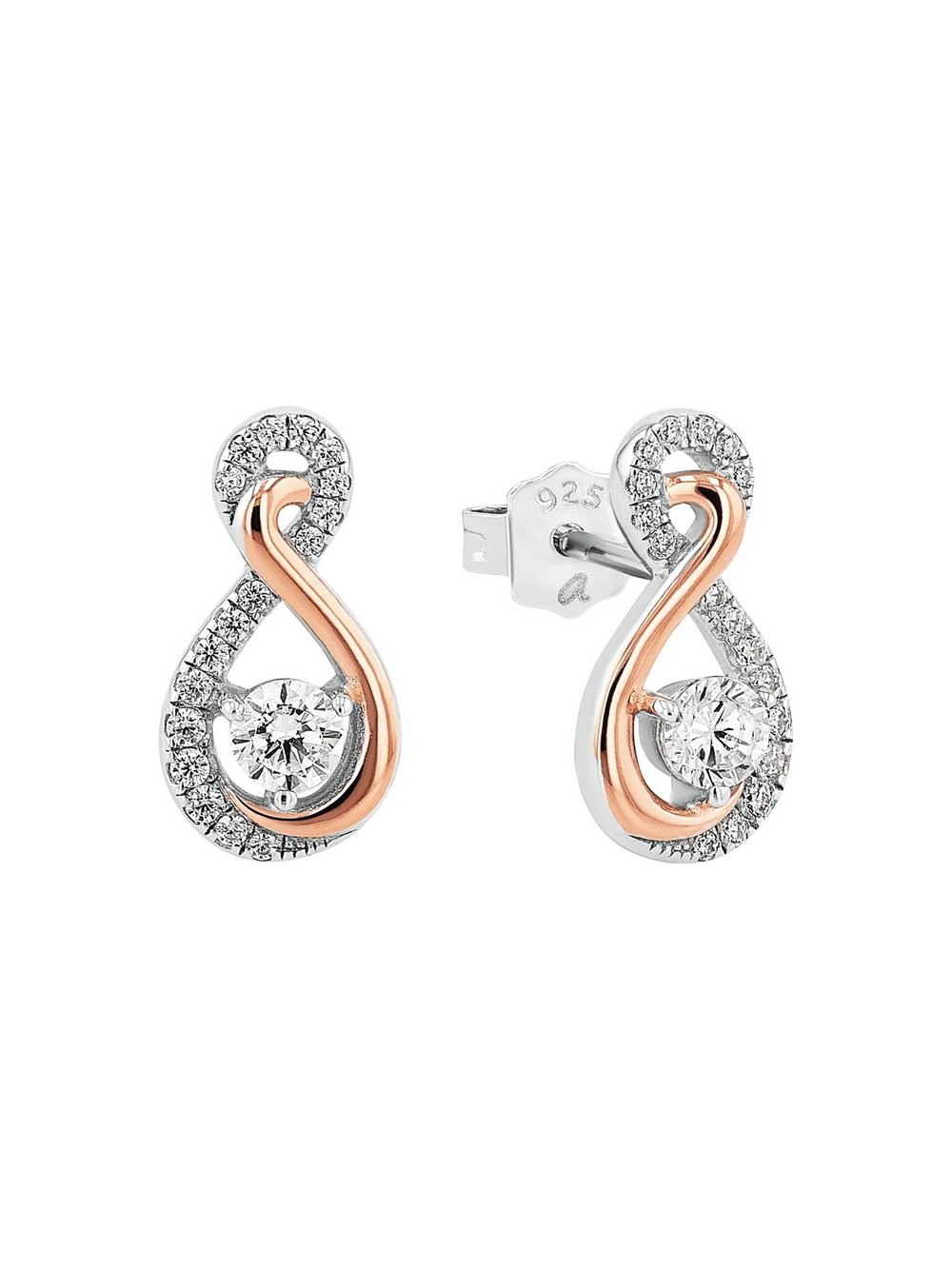 amor Ohrstecker Damen Sterlingsilber mehrfarbig, ONE SIZE