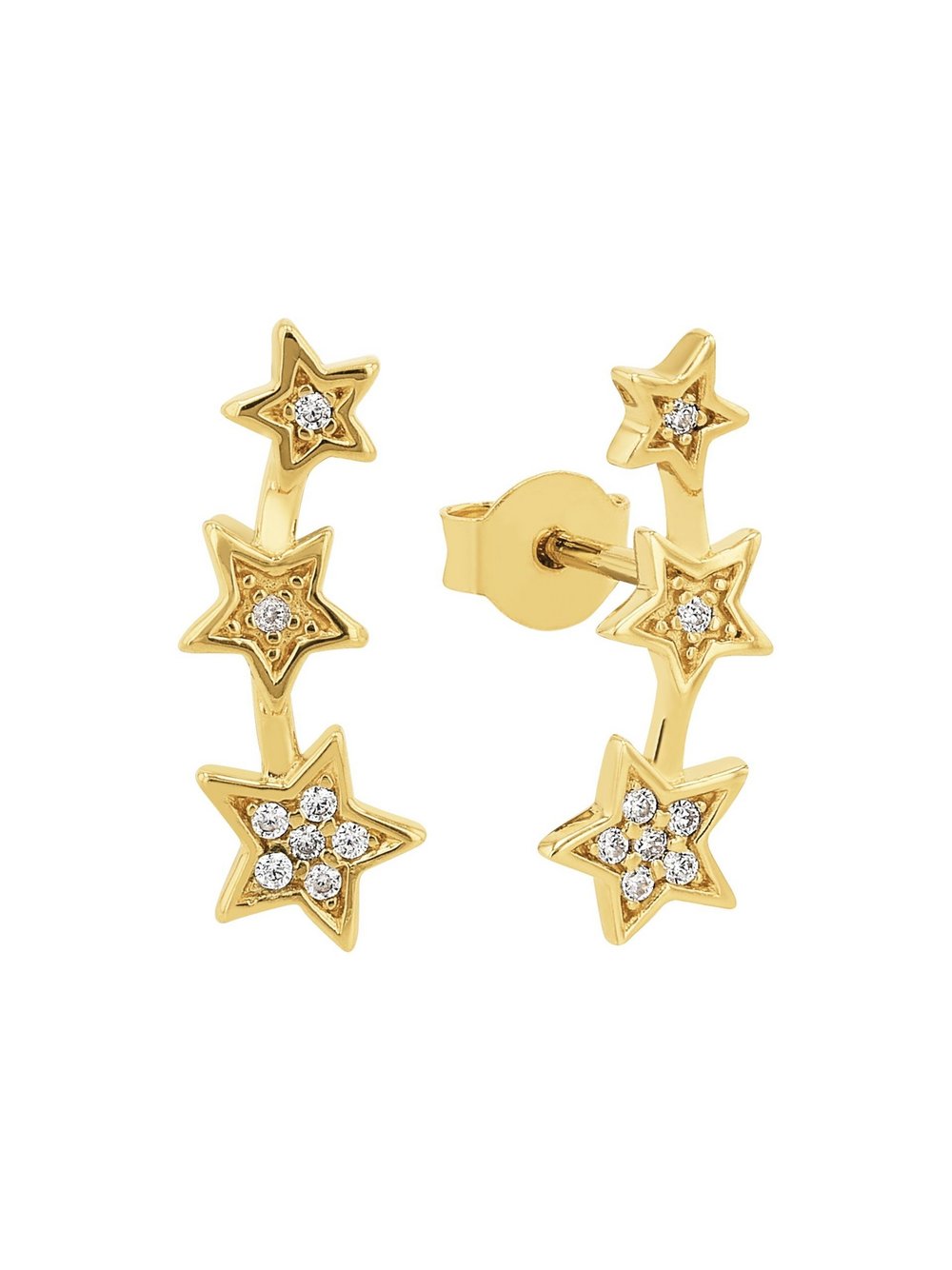 amor Ohrstecker Damen Sterlingsilber gold, ONE SIZE