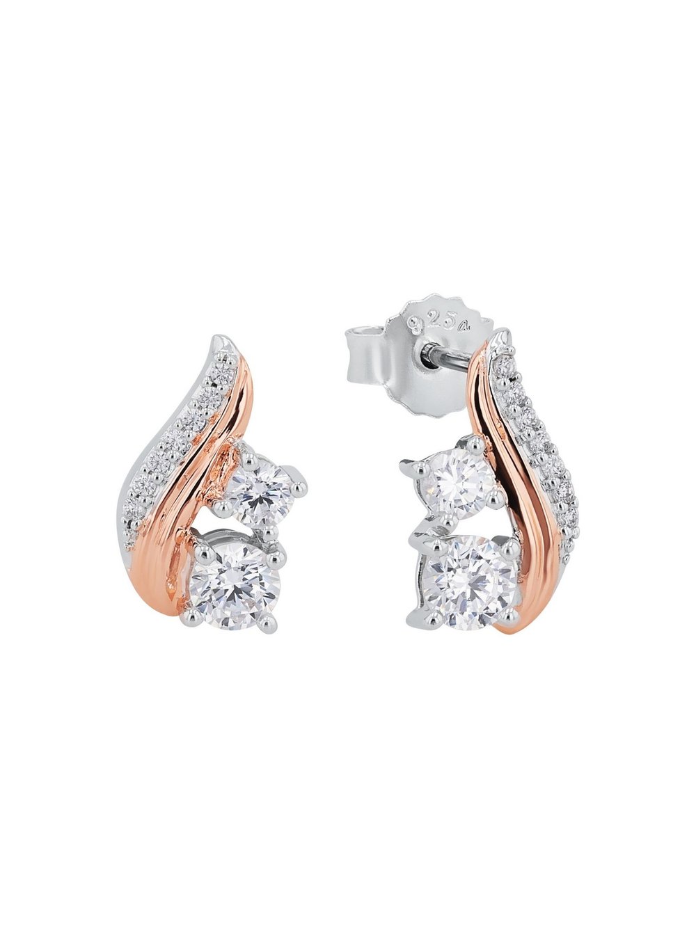 Thumbnail - amor Ohrstecker Damen Sterlingsilber mehrfarbig, ONE SIZE