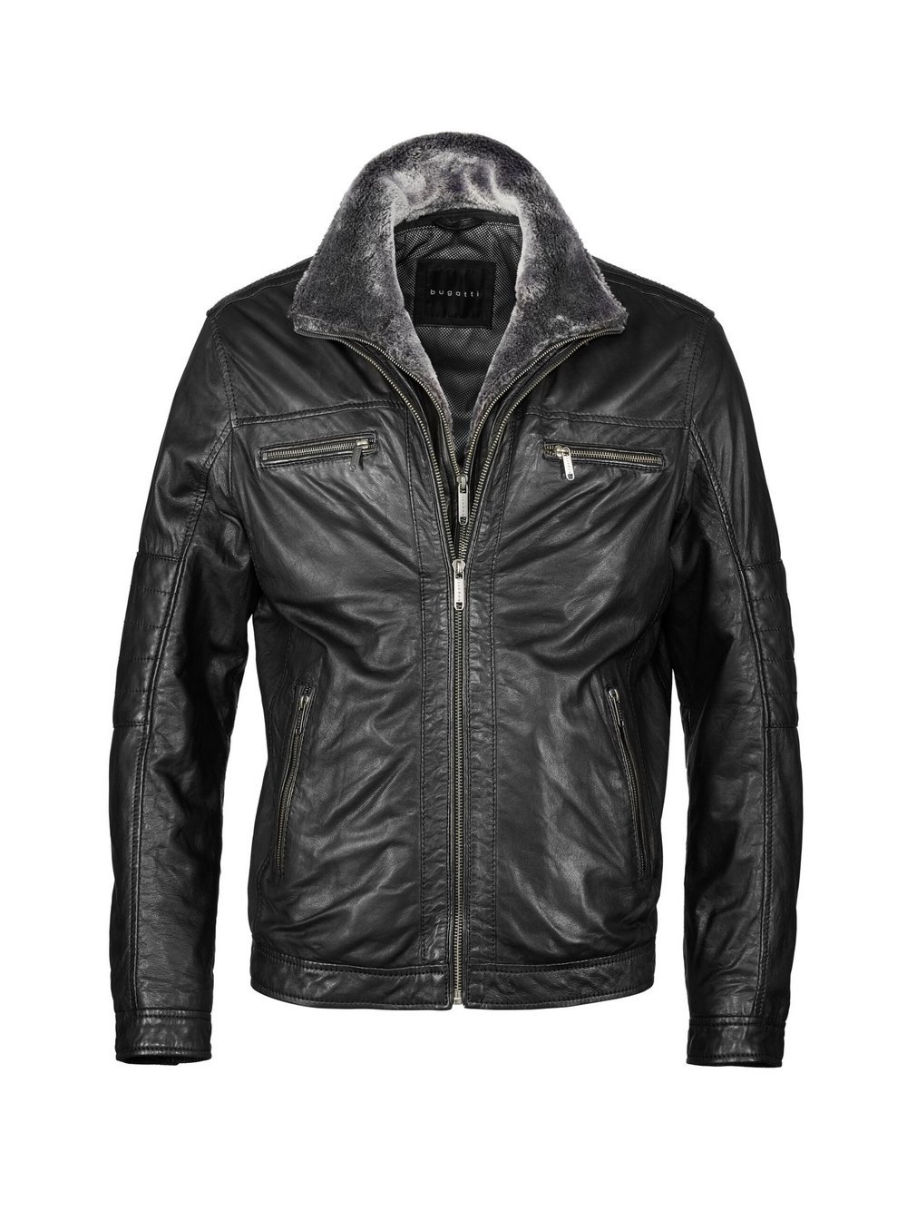 Bugatti Lederjacke Herren schwarz, 48