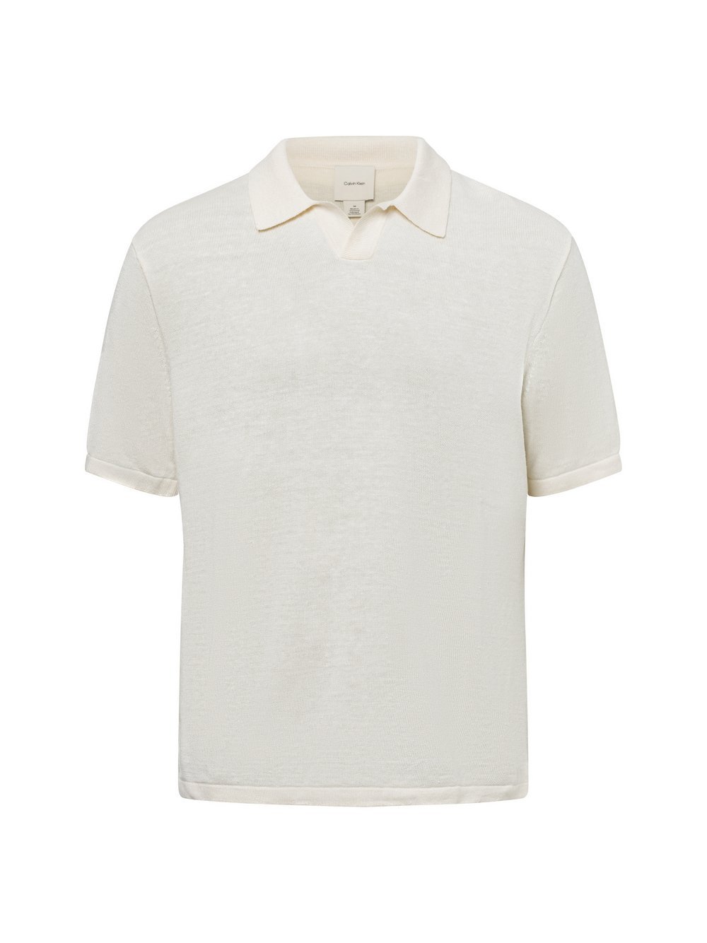 Calvin Klein Strick-Poloshirt mit Leinen und Seiden-Anteil Herren gelb, L