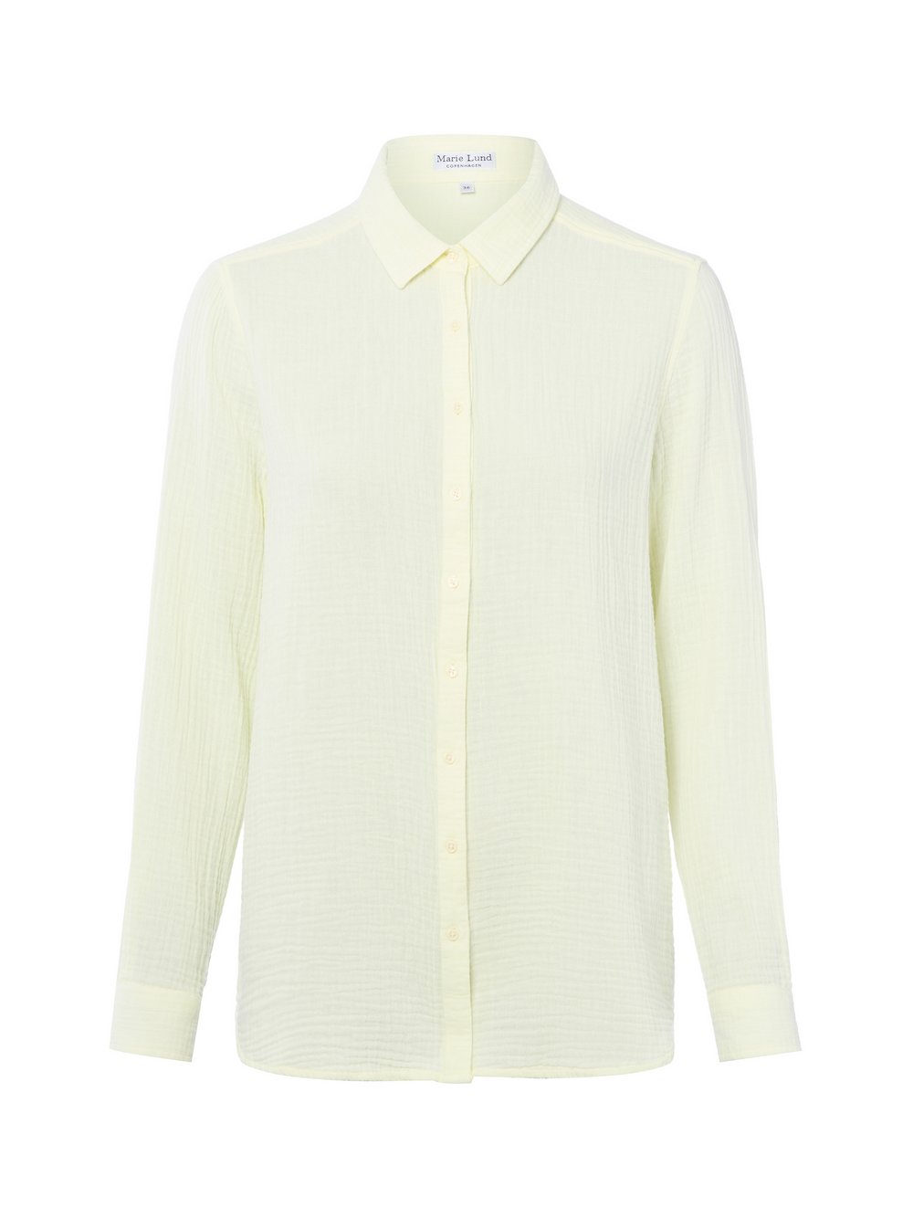 Marie Lund Hemdbluse Damen Baumwolle gelb, 34