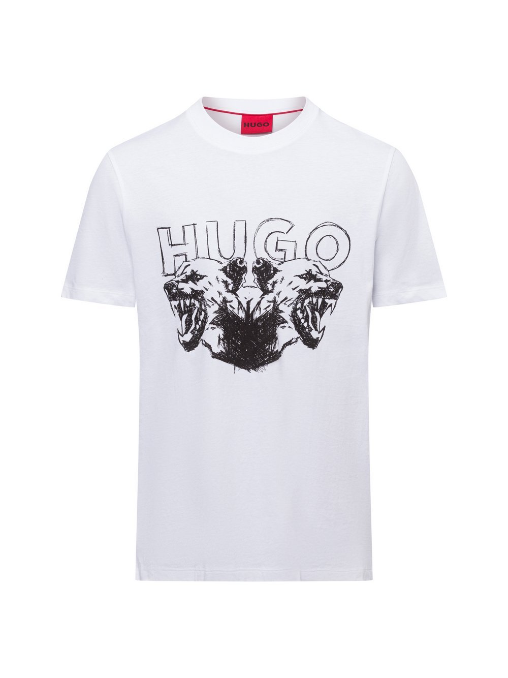 HUGO T-Shirt Herren Baumwolle weiß bedruckt, XL