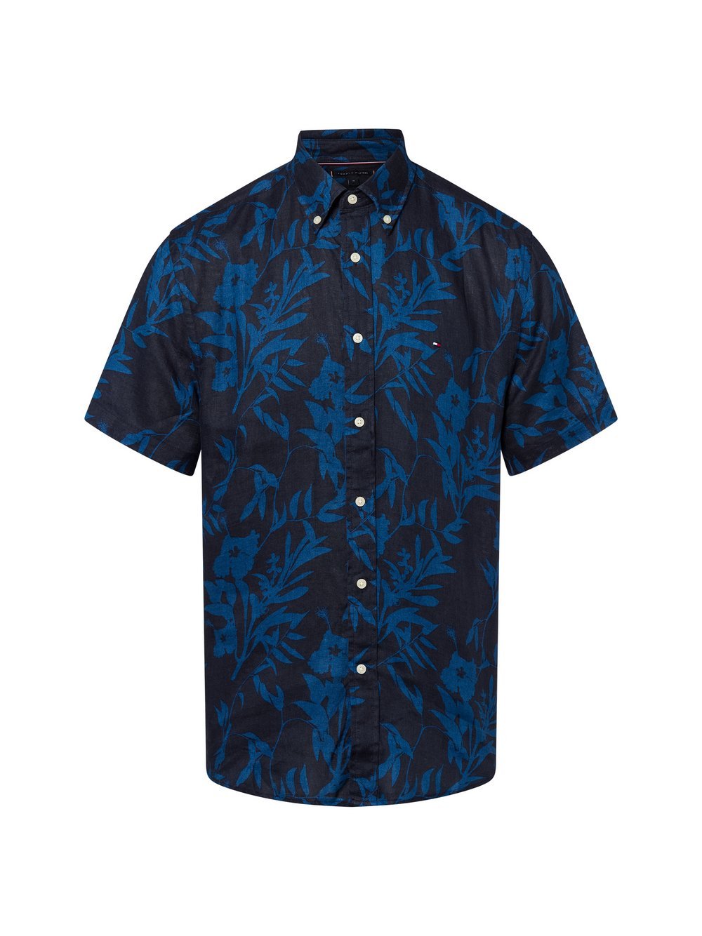Thumbnail - Tommy Hilfiger Leinenhemd Herren Regular Fit blau gemustert, L
