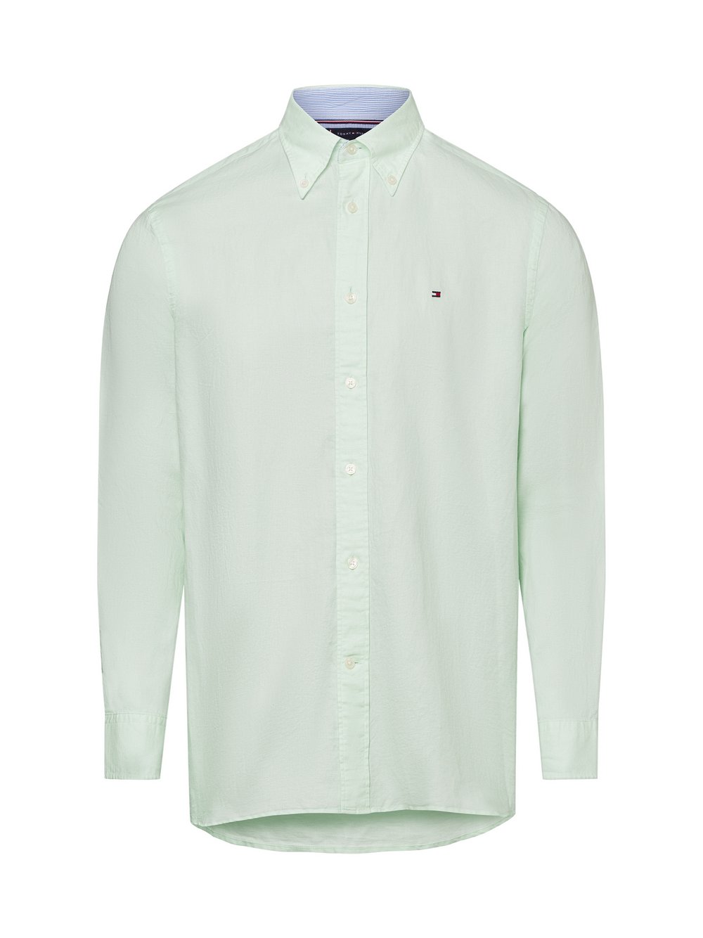 Thumbnail - Tommy Hilfiger Freizeithemd mit Leinen-Anteil Herren Regular Fit Baumwolle grün, M