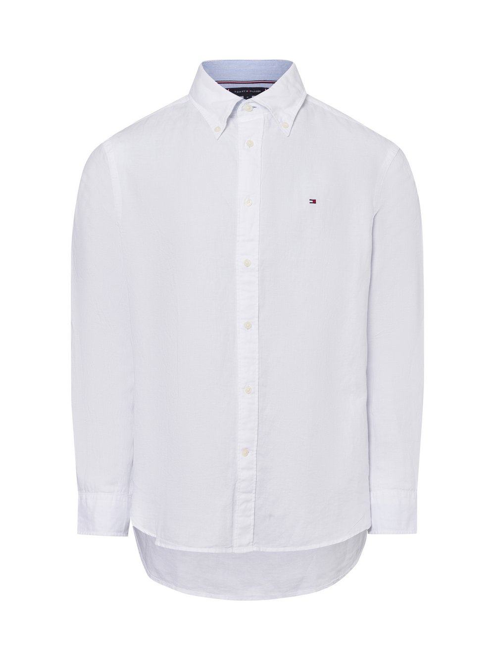 Tommy Hilfiger Freizeithemd mit Leinen-Anteil Herren Regular Fit Baumwolle weiß, M