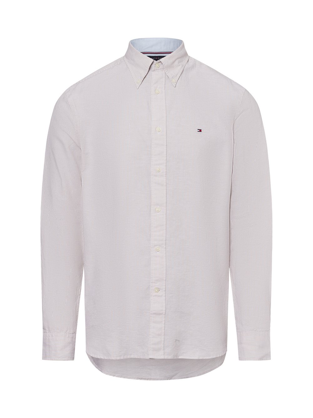 Thumbnail - Tommy Hilfiger Freizeithemd mit Leinen-Anteil Herren Regular Fit Baumwolle beige gestreift, XXL
