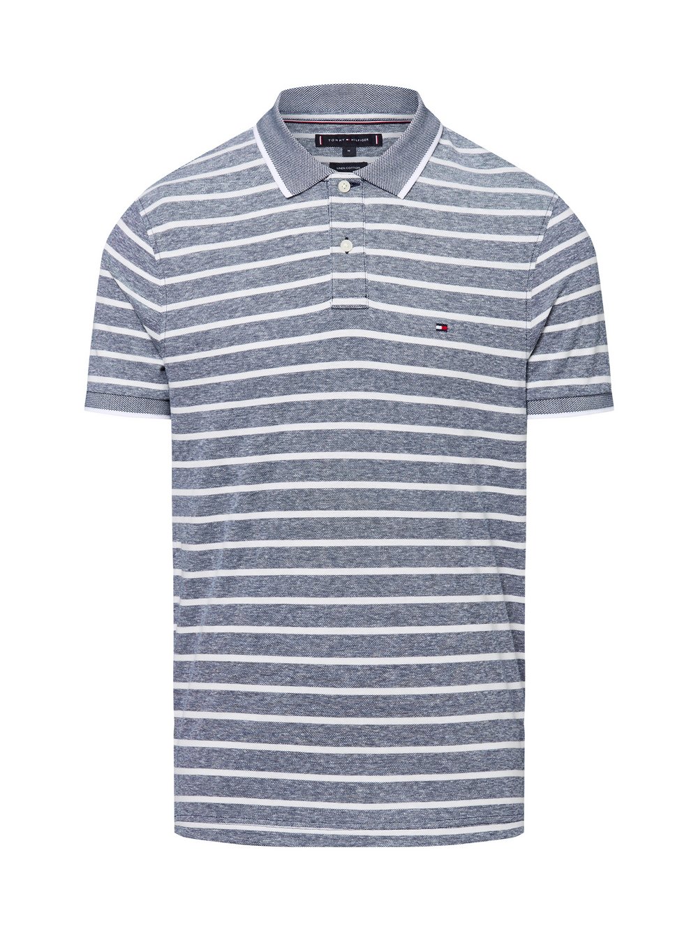 Thumbnail - Tommy Hilfiger Poloshirt mit Leinen-Anteil Herren Baumwolle mehrfarbig gestreift, XL