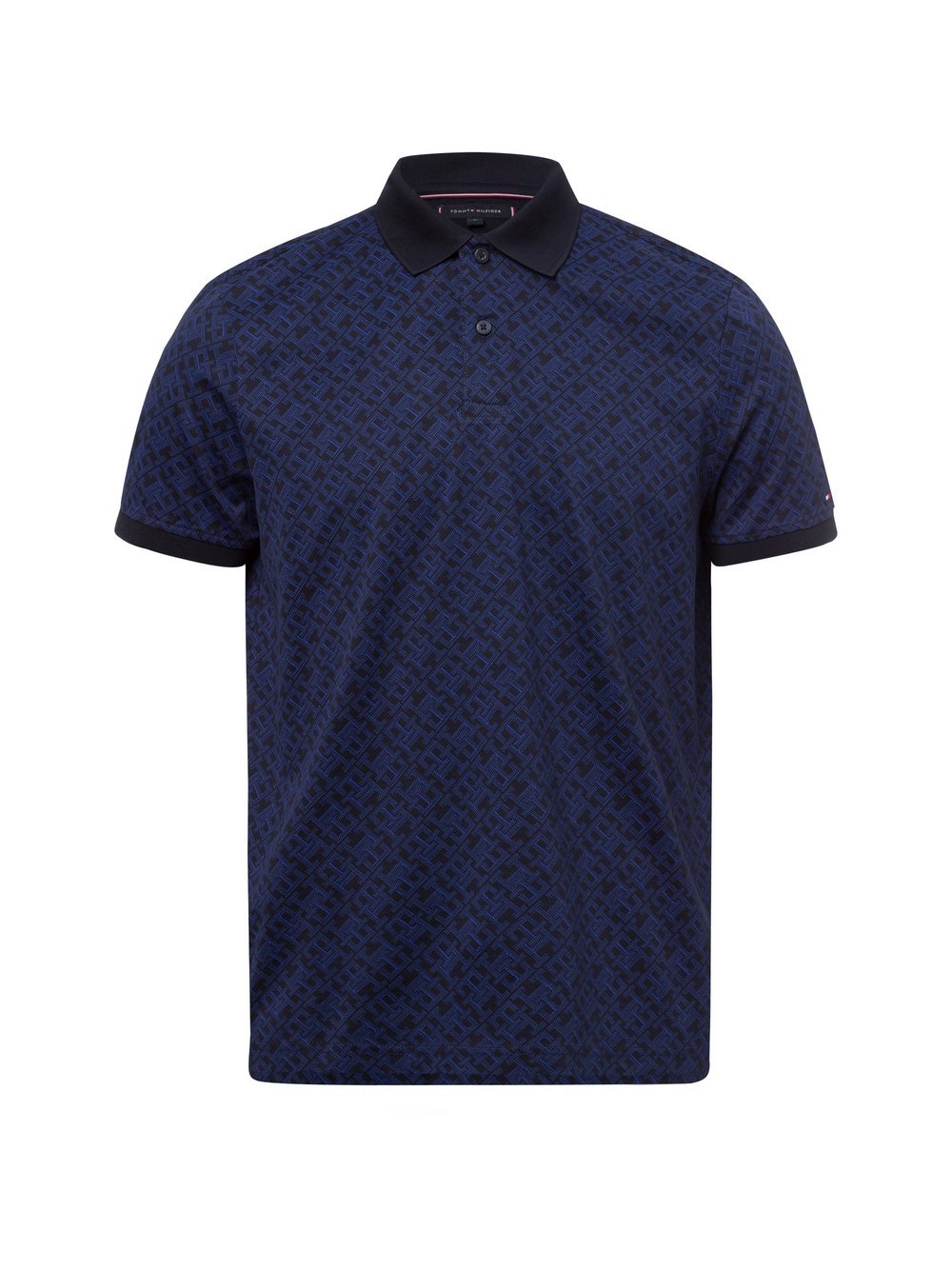 Tommy Hilfiger Poloshirt Herren Baumwolle blau gemustert, XXXL