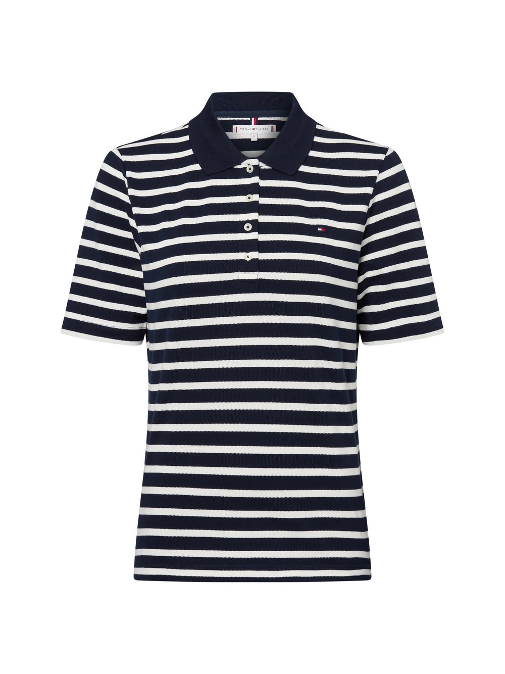 Thumbnail - Tommy Hilfiger Poloshirt Damen Baumwolle mehrfarbig gestreift, S
