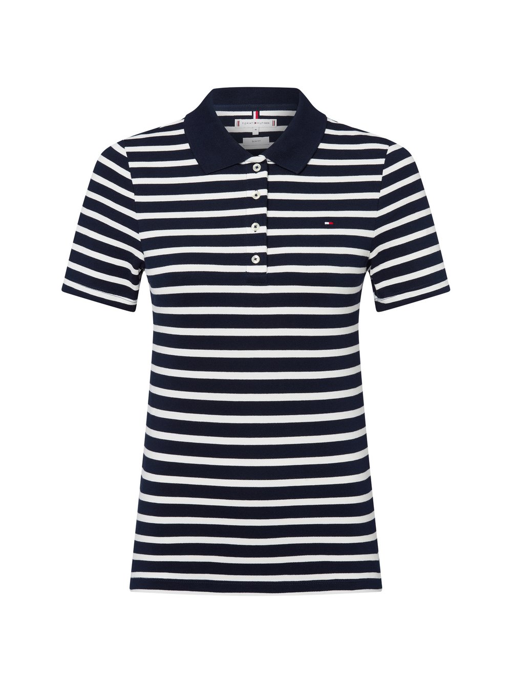 Thumbnail - Tommy Hilfiger Poloshirt Damen Baumwolle mehrfarbig gestreift, S