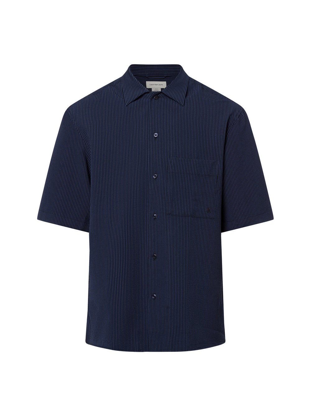 Calvin Klein Jeans Kurzarm-Freizeithemd Herren Comfort Fit blau gestreift, M