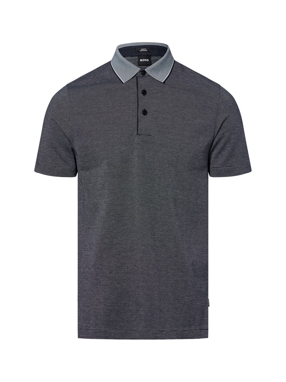 BOSS Poloshirt Herren Baumwolle blau gemustert, S