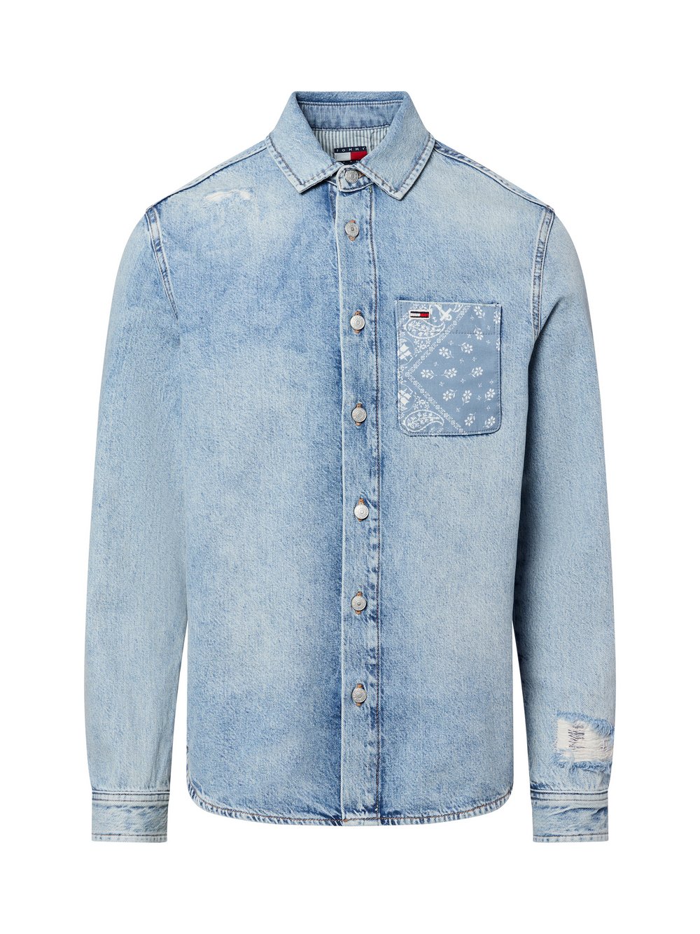 Tommy Jeans Jeanshemd Herren Regular Fit Baumwolle blau, XXL