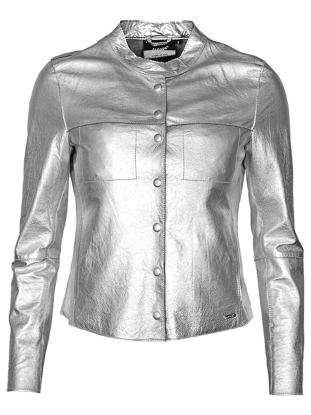 Maze Lederjacke Damen silber, XL