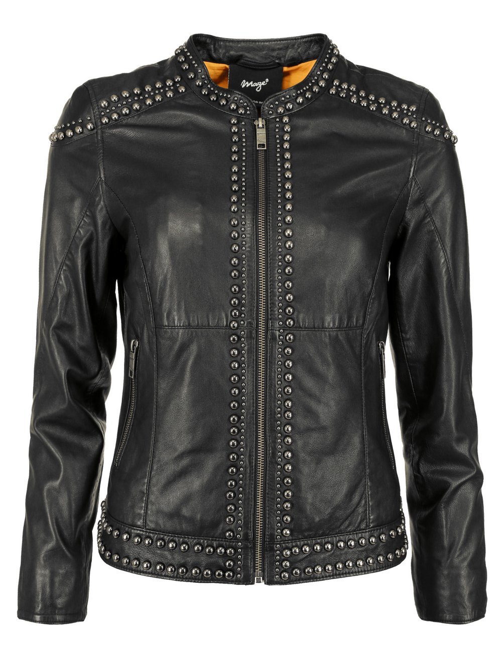 Maze Lederjacke Damen schwarz gemustert, S